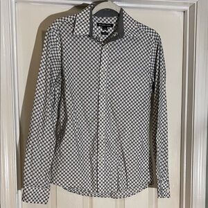 Michael Kors Black and White Button Down Dress Shirt